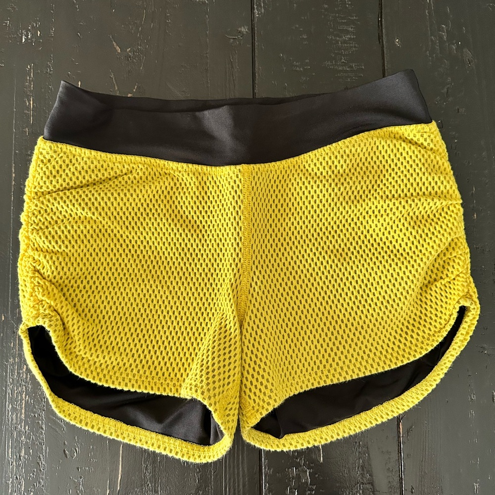Yellow Bebe Sport Bike Shorts-Size XS